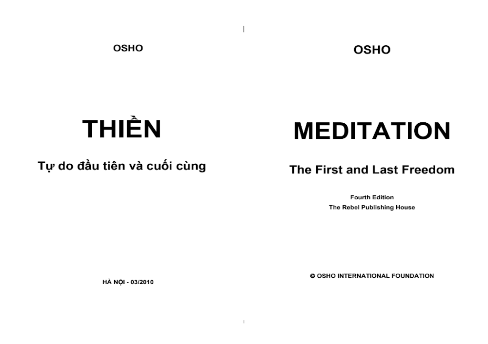 Thiền: Tự do Đầu tiên và Cuối cùng
