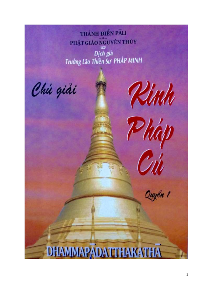Chú Giải Kinh Pháp Cú (Dhammapadaṭṭhakathā) - Theravāda Phật Giáo Nam Tông