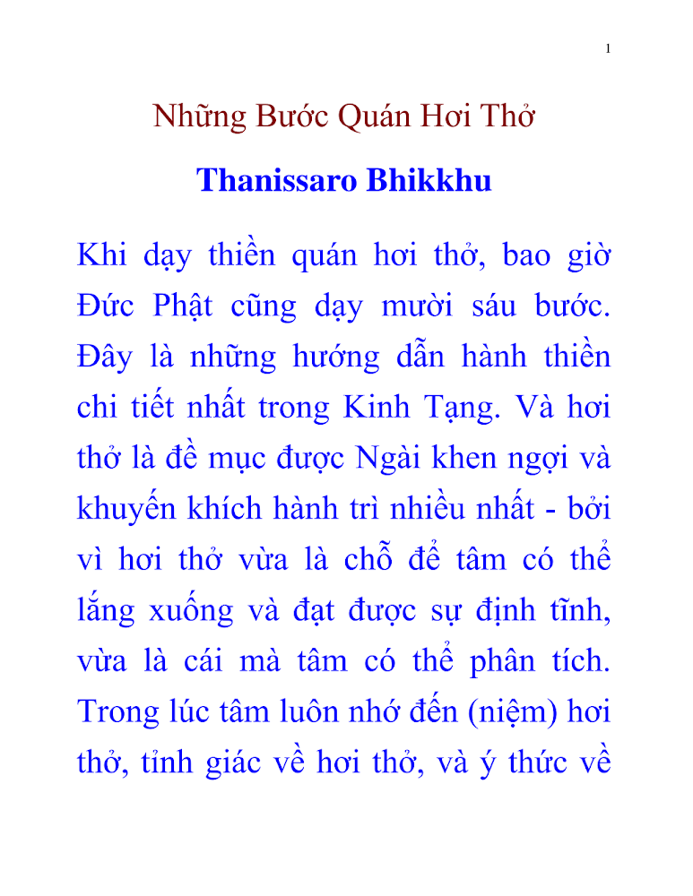 Với từng mỗi hơi thở, hướng dẫn hành thiền