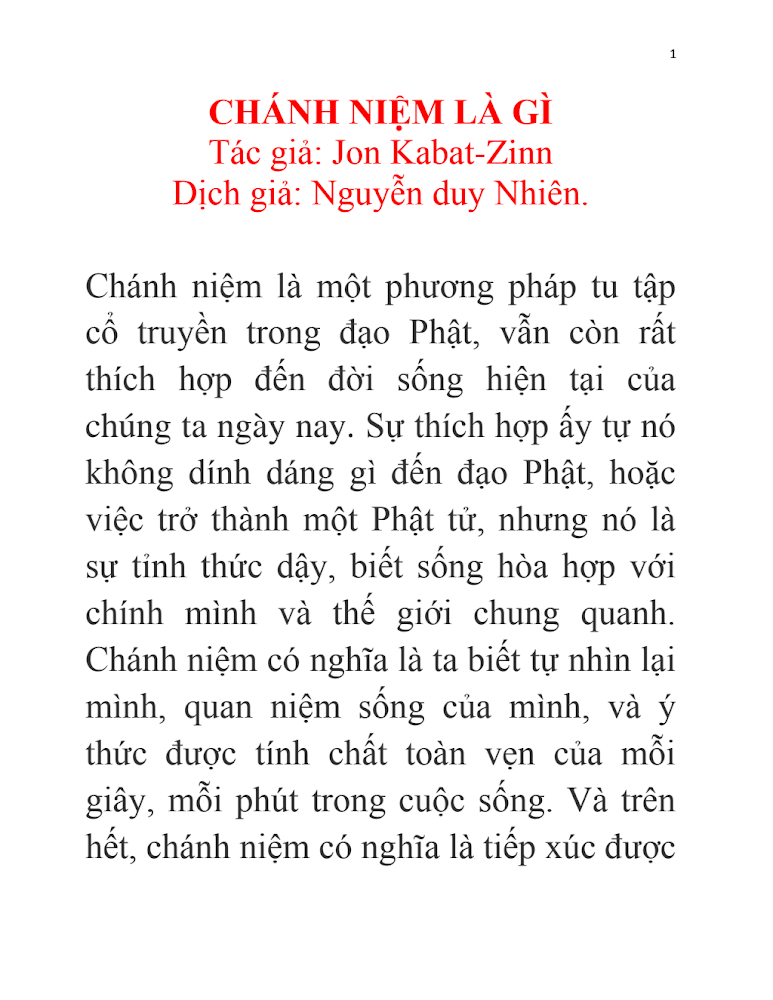 Chánh niệm