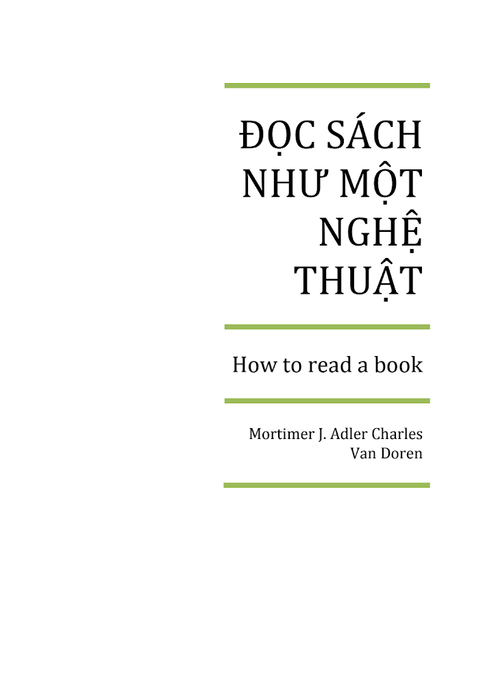 ĐỌC SÁCH NHƯ MỘT NGHỆ THUẬT