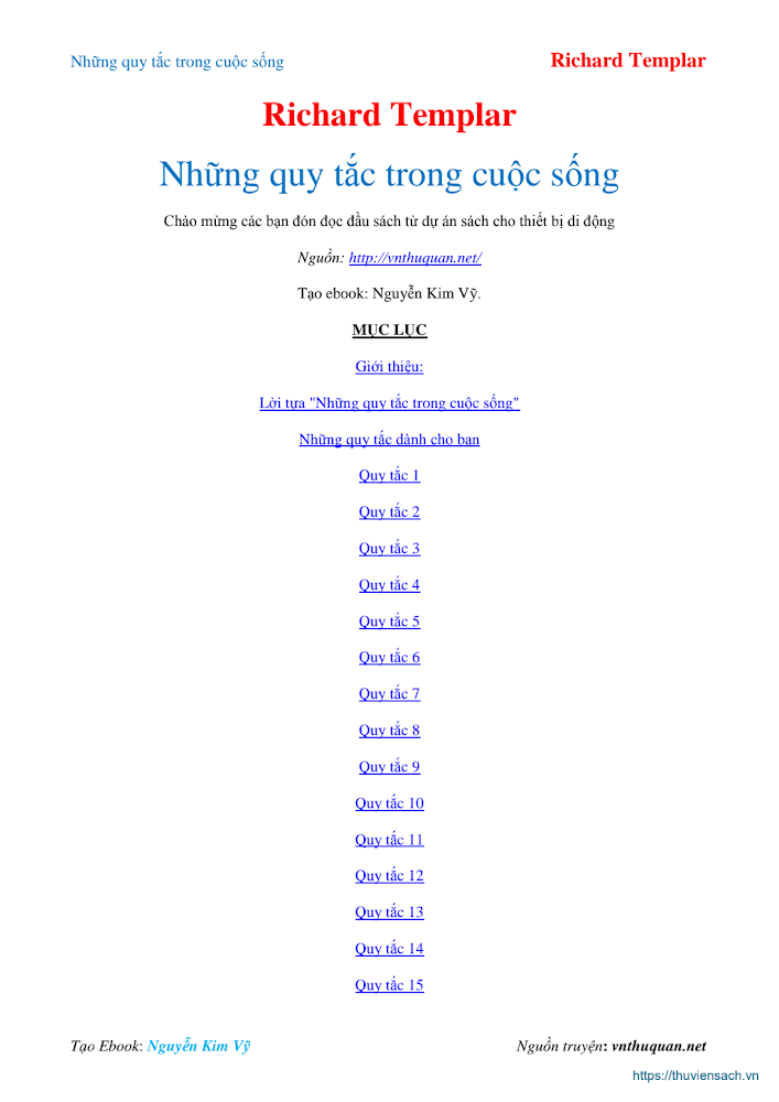 Những quy tắc trong cuộc sống