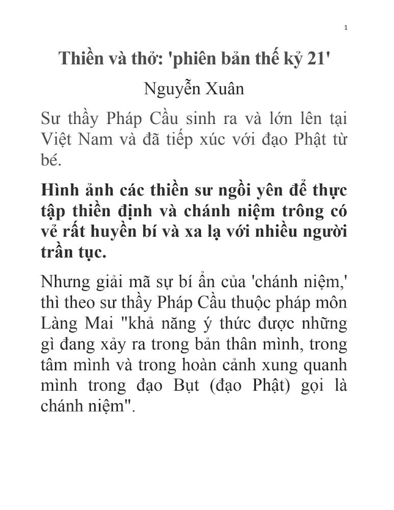 Thiền và thở: Phiên bản thế kỷ 21